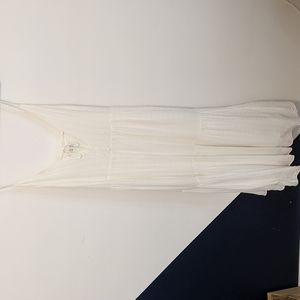 White Semi Sheer Plaid Wilfred Maxi w/Spaghetti Straps